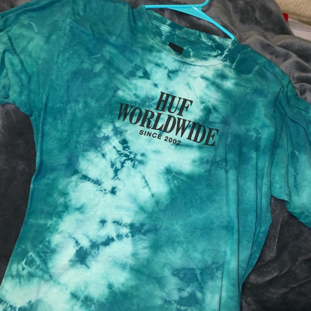 Pacsun Huf worldwide t-shirt, turquoise tie-dye